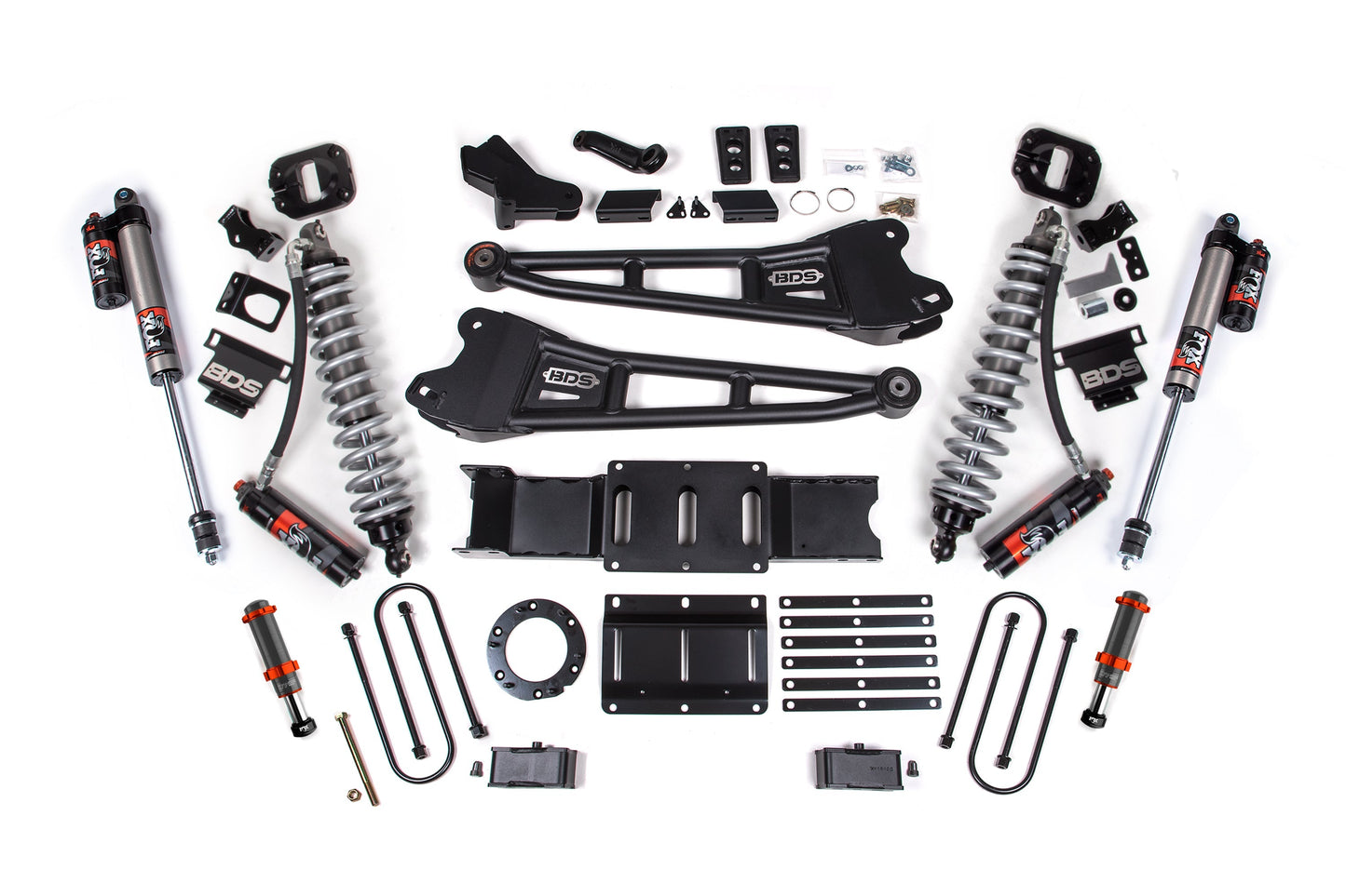 BDS 4 Inch Lift Kit FOX 2.5 Performance Elite Coilover Conversion Radius Arm for Ram 3500 Diesel 4WD (2019–2024)