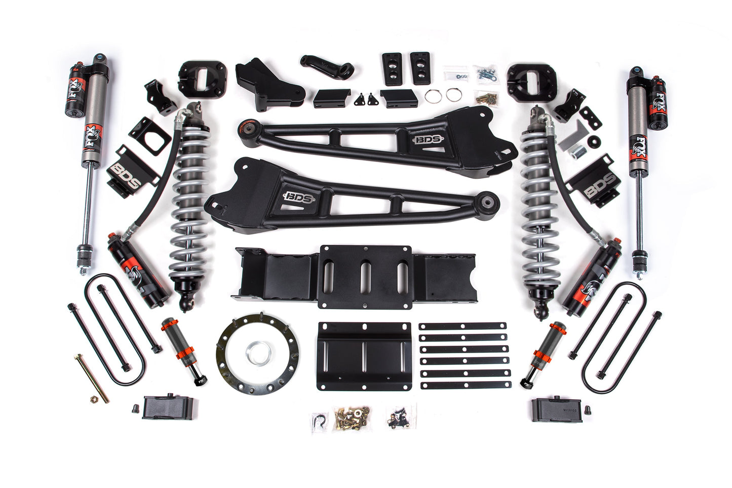 BDS 4 Inch Lift Kit FOX 2.5 Performance Elite Coilover Conversion Radius Arm for Ram 3500 Diesel 4WD (2019–2024)