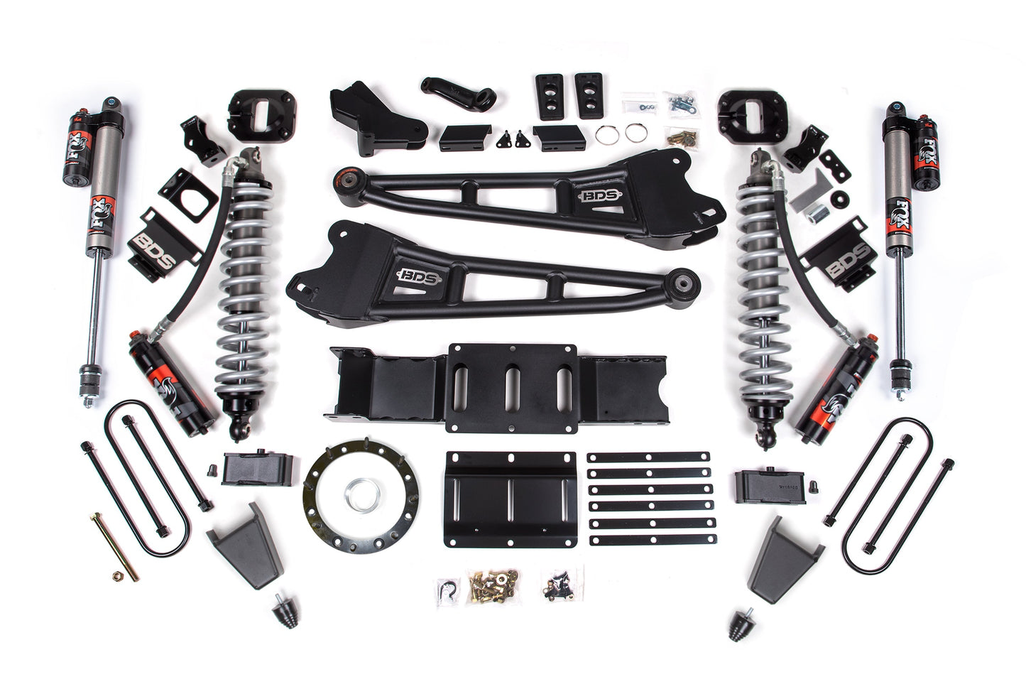 BDS 4 Inch Lift Kit FOX 2.5 Performance Elite Coilover Conversion Radius Arm for Ram 3500 Diesel 4WD (2019–2024)