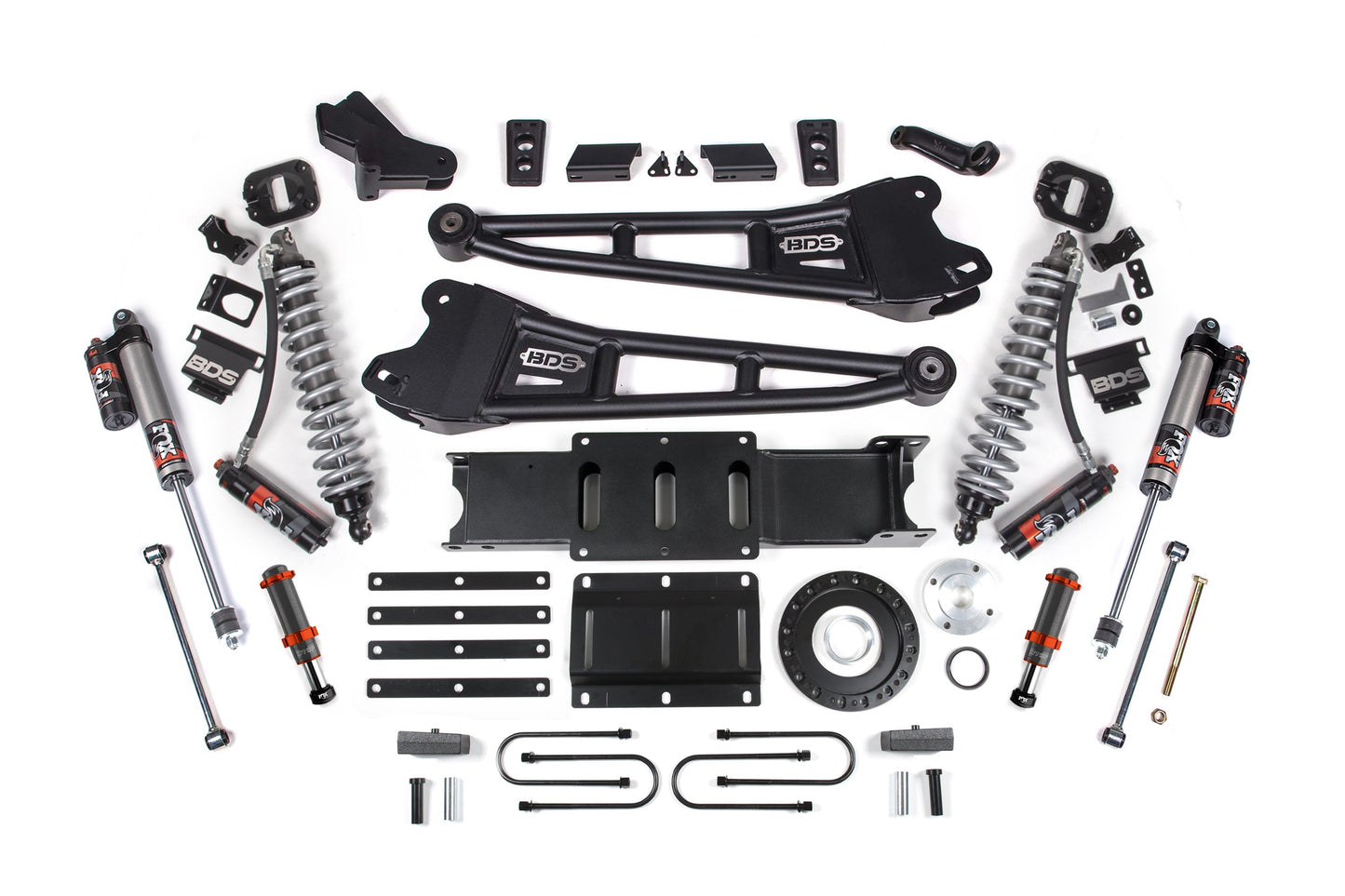 BDS 4 Inch Lift Kit FOX 2.5 Performance Elite Coilover Conversion for Ram 3500 Diesel 4WD (2013–2018)