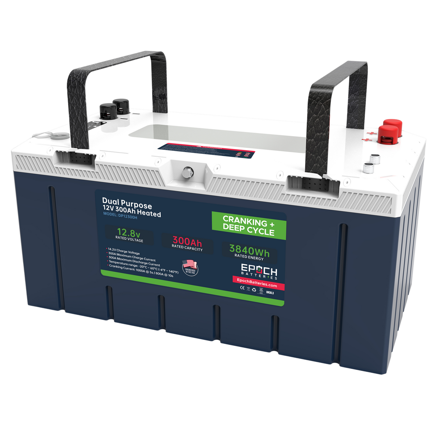12V 300Ah Pro Series - LiFePO4 Cranking & Deep Cycle Lithium Battery (Dual Purpose) by Epoch Batteries