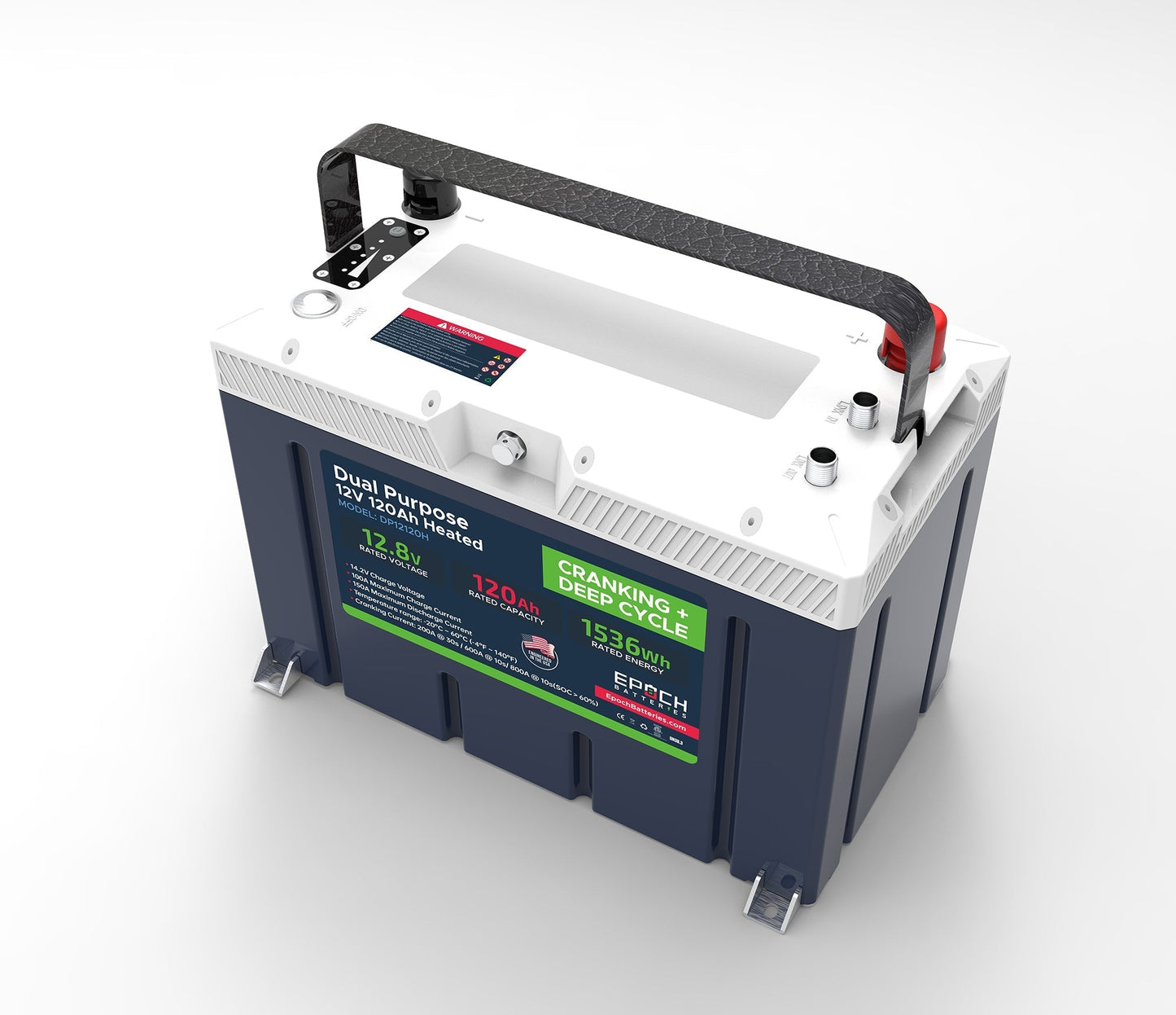12V 120Ah Pro Series - LiFePO4 Cranking & Deep Cycle Lithium Battery (Dual Purpose) by Epoch Batteries