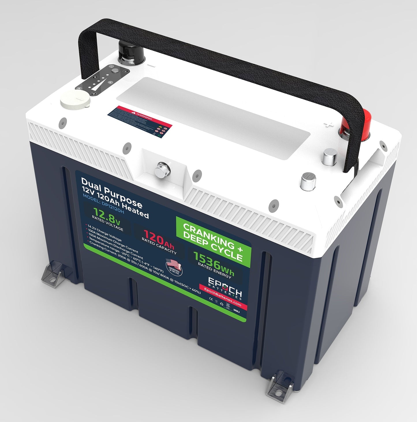 12V 120Ah Pro Series - LiFePO4 Cranking & Deep Cycle Lithium Battery (Dual Purpose) by Epoch Batteries