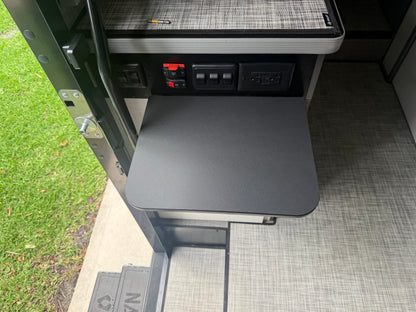 GripTurf black marine‑grade Starboard countertop extension in the EKKO shown in the up position.