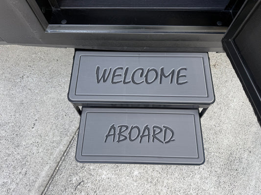Tiffin Open Trail upgrade step pads with high‑traction grip for safer, improved RV entry