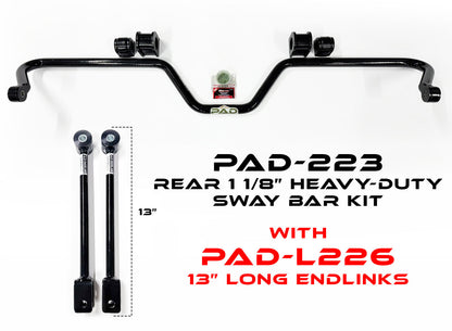 PAD-223 Rear 1 1/8” Heavy-Duty Sway Bar for 2008–2025 Mercedes Sprinter 2500 (2WD / 4WD / AWD)