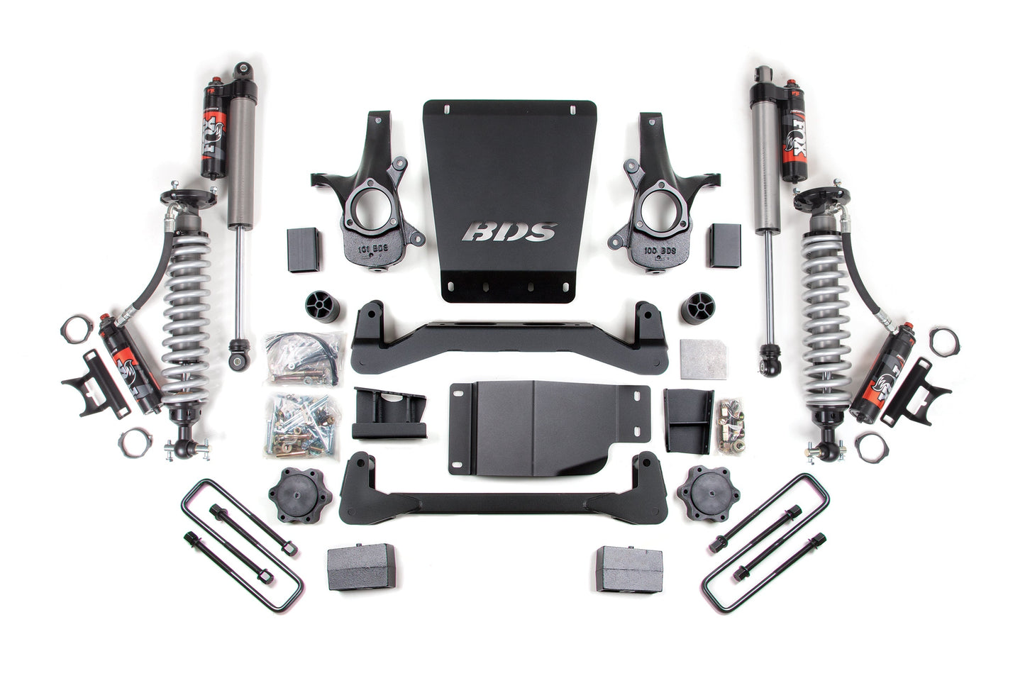 BDS 4 Inch Lift Kit FOX 2.5 Performance Elite Coilovers Chevy Silverado 1500 GMC Sierra 1500 4WD (2007–2013)