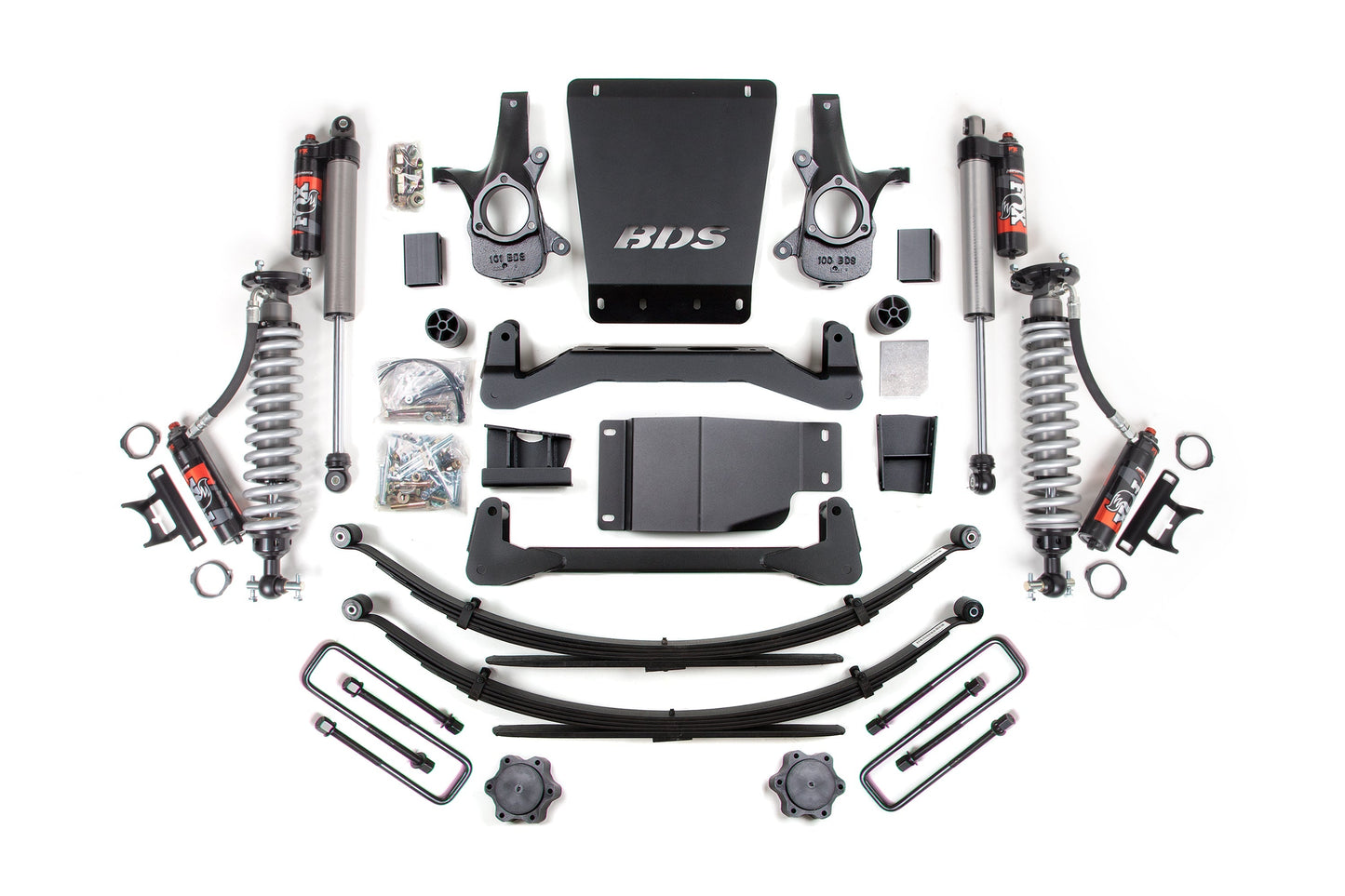 BDS 4 Inch Lift Kit FOX 2.5 Performance Elite Coilovers Chevy Silverado 1500 GMC Sierra 1500 4WD (2007–2013)