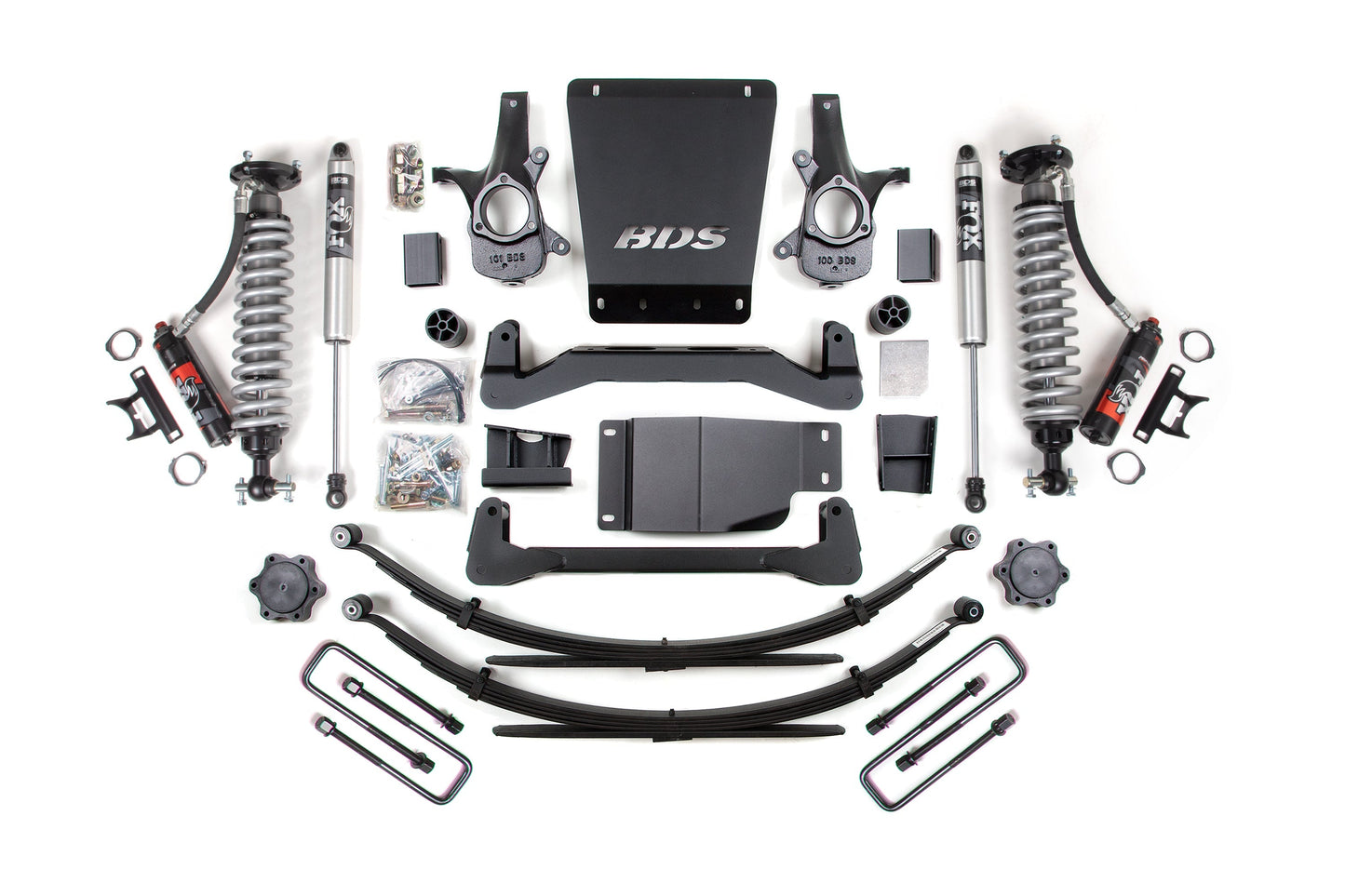 BDS 4 Inch Lift Kit FOX 2.5 Performance Elite Coilovers Chevy Silverado 1500 GMC Sierra 1500 4WD (2007–2013)