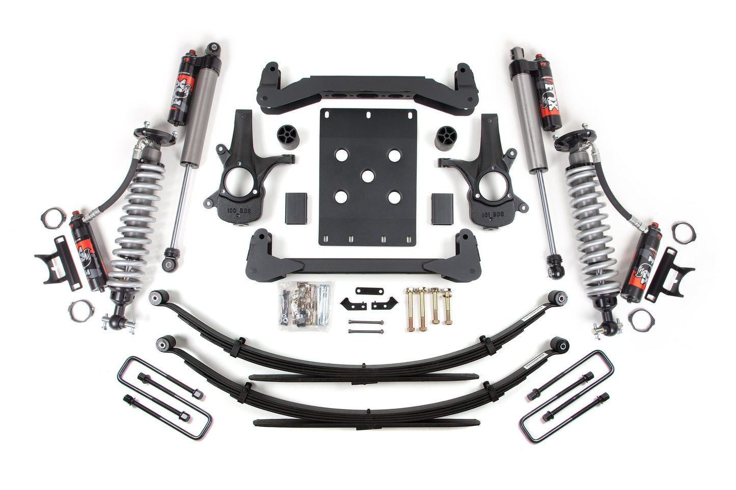 BDS 4 Inch Lift Kit FOX 2.5 Performance Elite Coilover for Chevy Silverado 1500 or GMC Sierra 1500 2WD (2007–2013)