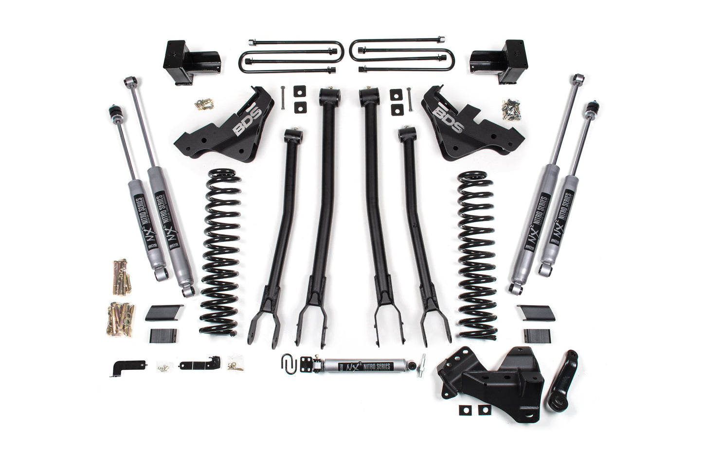 BDS 5 Inch Suspension Lift Kit w/ 4-Link & FOX 2.5 Performance Elite Ford F-250/F-350 Super Duty Diesel 4WD (2023–2026)