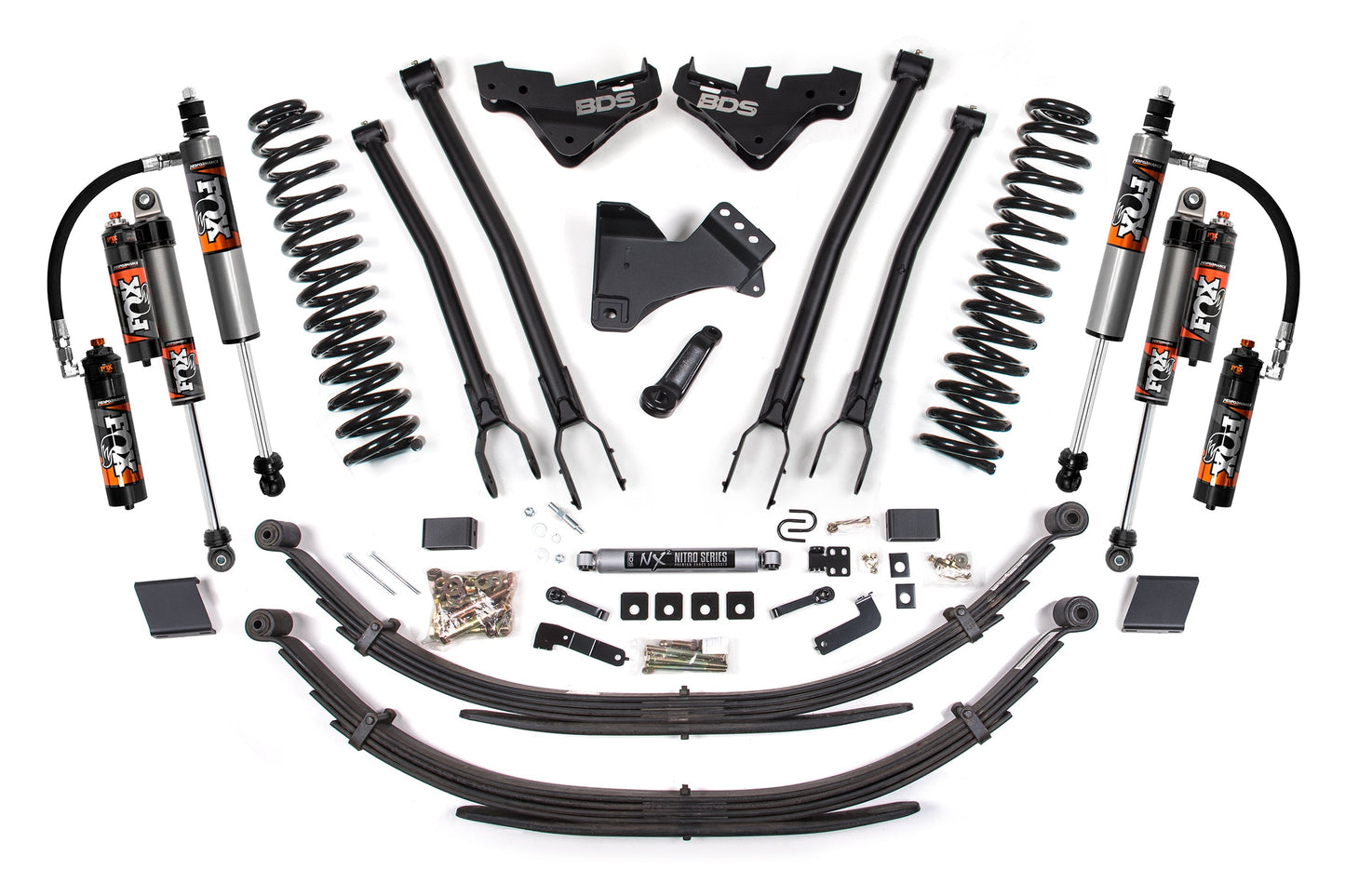 BDS 5 Inch Suspension Lift Kit w/ 4-Link & FOX 2.5 Performance Elite Ford F-250/F-350 Super Duty Diesel 4WD (2023–2026)