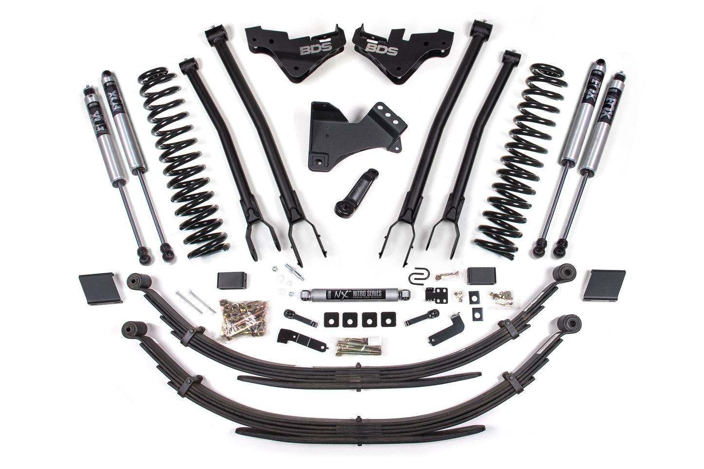 BDS 5 Inch Suspension Lift Kit w/ 4-Link & FOX 2.5 Performance Elite Ford F-250/F-350 Super Duty Diesel 4WD (2023–2026)