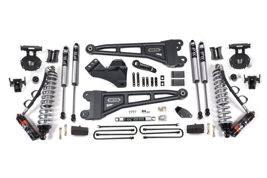 BDS Suspension 4 Inch Radius Arm Lift Kit FOX 2.5 Performance Elite Coilover Conversion Ford F250 F350 Super Duty 4WD Diesel (2008–2010)