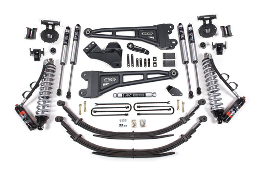 BDS Suspension 4 Inch Radius Arm Lift Kit FOX 2.5 Performance Elite Coilover Conversion Ford F250 F350 Super Duty 4WD Diesel (2008–2010)