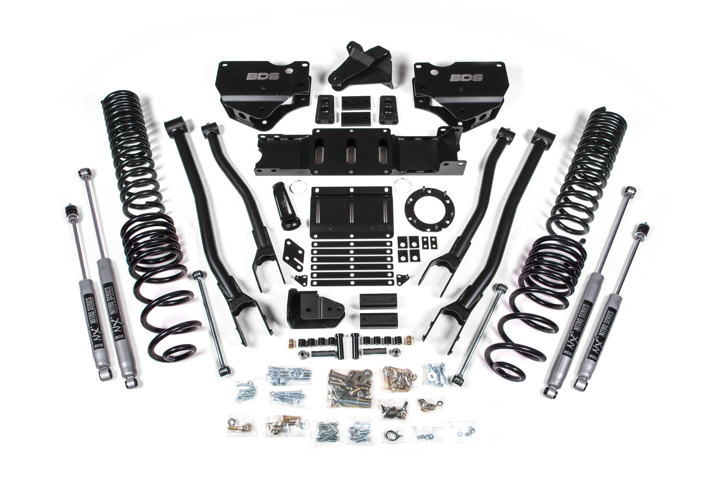 BDS 4 Inch 4-Link Suspension Lift Kit w/ FOX 2.5 Performance Elite Shocks Ram 2500 4WD Diesel (2019–2024)