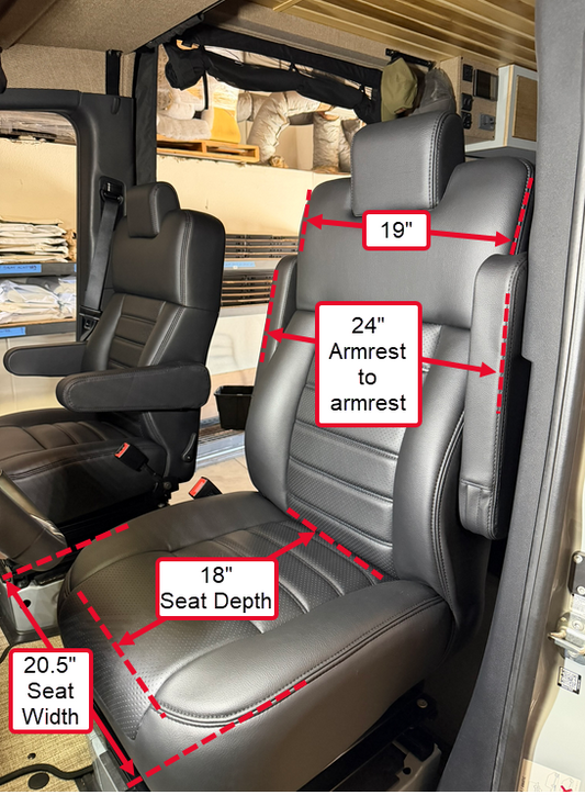 JMG Cruiser Front Seat for Mercedes Sprinter (VC30 & NCV3) | Touring Comfort Seat w/ Adapter Kit