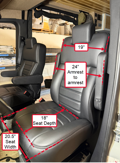 JMG Cruiser Front Seat for Mercedes Sprinter (VC30 & NCV3) | Touring Comfort Seat w/ Adapter Kit